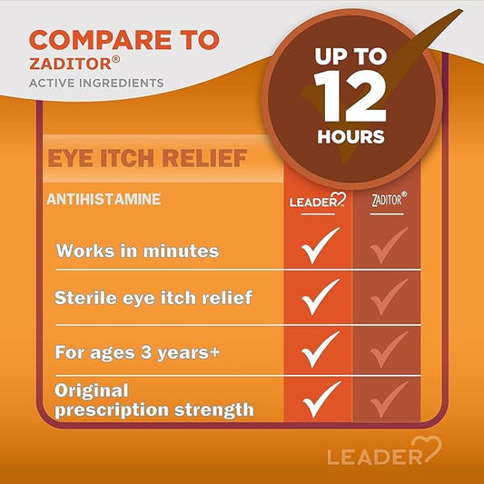LEADER Sterile Eye Drops for Eye 0.035%, Works 12 Hours, 0.34 oz