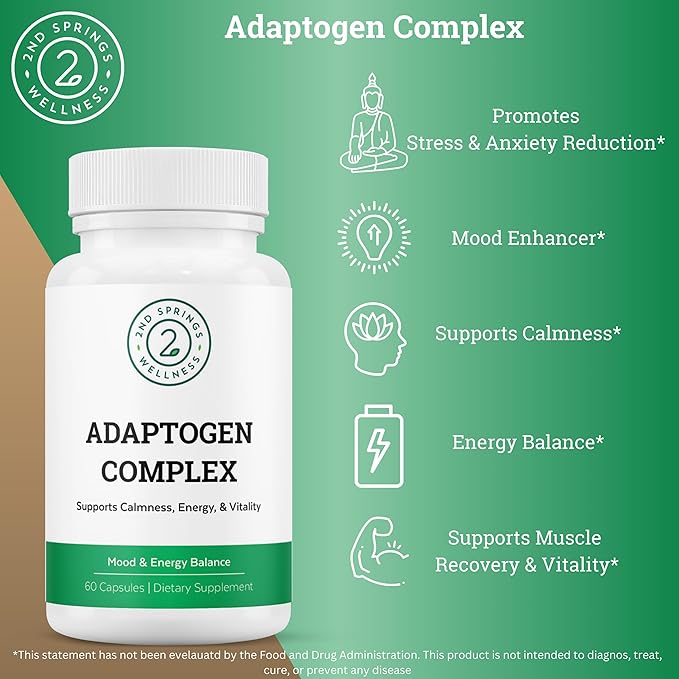 Adaptogen Complex Calmness, Energy and Vitality Booster 60 Vegetarian