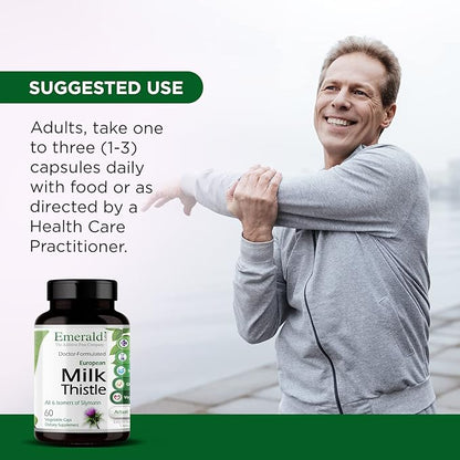 EMERALD LABS European Milk Thistle 60 Vegetable 60-Day Supply)