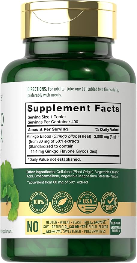 Carlyle Ginkgo Biloba 3000mg 400 Tablets