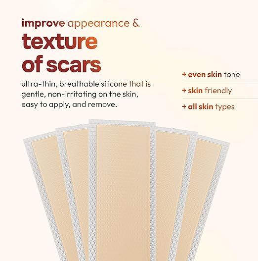 10 Pack Silicone Sheets for Scars, (6” x 1.6”)