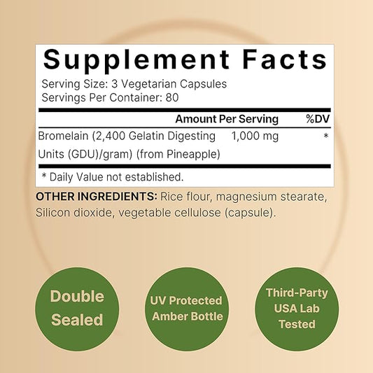 NatureBell Bromelain, 1,000mg Per Serving, 240 2,400 GDU