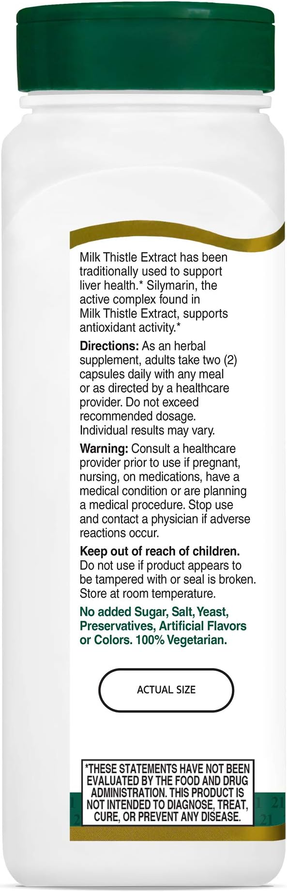 21st Century Milk Thistle Extract Veg 200 Count