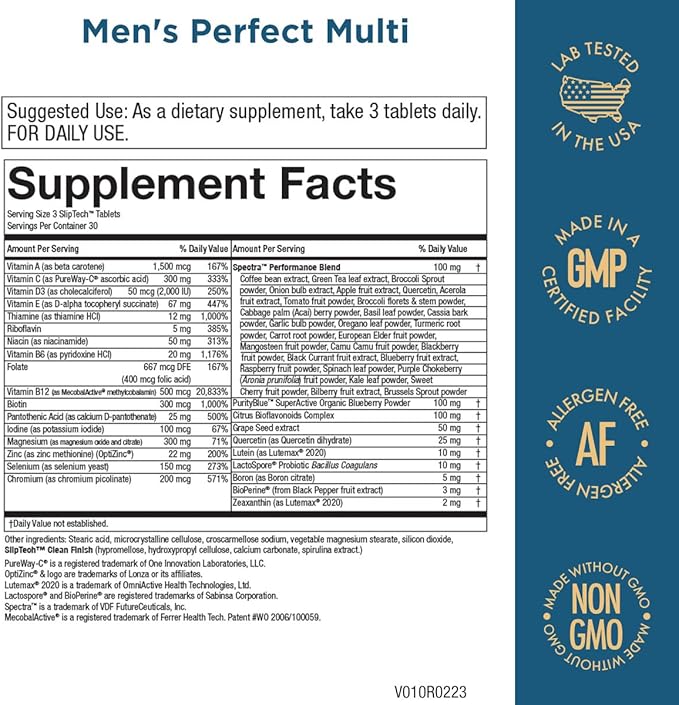 Purity Products Men's Perfect Multi from 90 Tablets