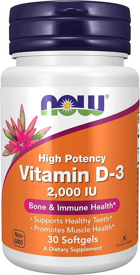 NOW Supplements, Vitamin D-3 2,000 IU, 30 Softgels