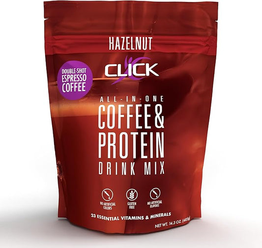 CLICK Coffee Protein Powder 16g Protein 23 Essential 150mg Caffeine