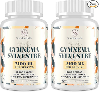 16 in 1 Blxxd Sugr Effective Gymnema Sylvestre Supplement 2100MG | with Berberine, Cinnamon, Bitter Melon | Vitamins, Magnesium & Chromium | Non GMO | 2Pack