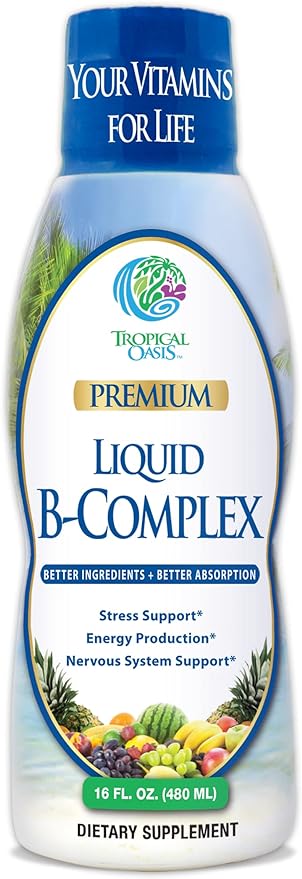 Premium Liquid B Complex Vitamin- Fast 8 B-vitamins, 16oz, 32 32 Serv
