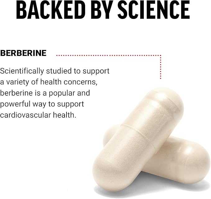FORCE FACTOR Berberine 500mg Supplement, Cardiovascular 60 Vegetable