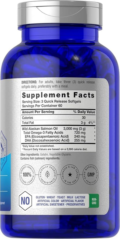 Horbäach Wild Alaskan Salmon Fish Oil 180 Softgel Omega-3 Fatty