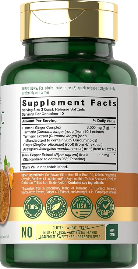Carlyle Turmeric and Ginger Supplement 3000 mg 120 Softgel