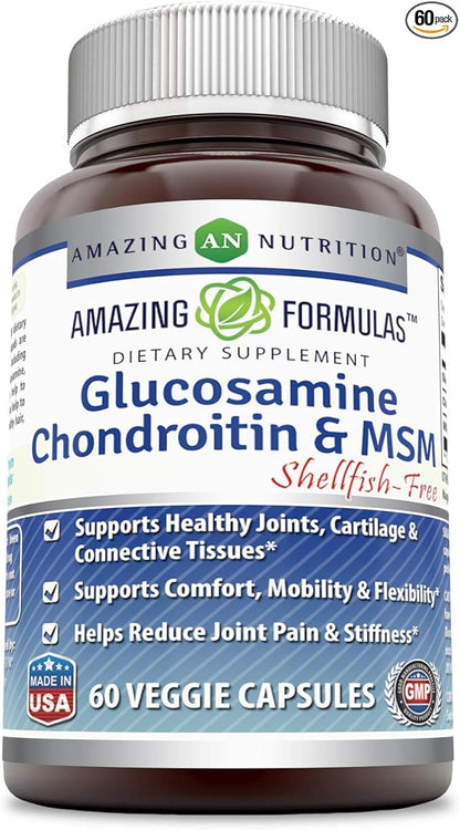 Amazing Formulas Glucosamine Chondroitin & MSM 60 Veggie