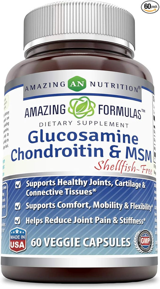 Amazing Formulas Glucosamine Chondroitin & MSM 60 Veggie
