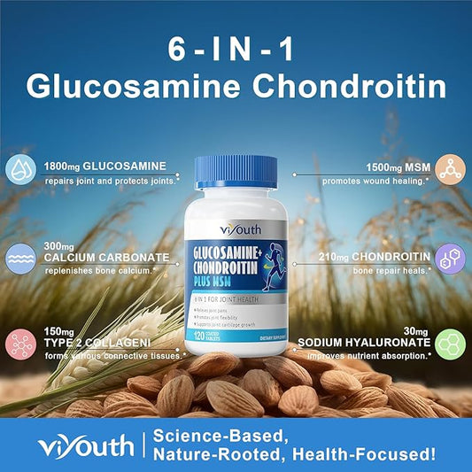 Glucosamine Chondroitin MSM, Glucosamine Sulfate Type 2 Collagen 120 Count