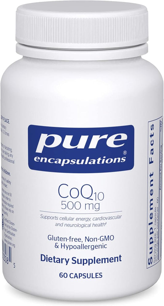 Pure Encapsulations CoQ10 500 mg Q10 Supplement 60 Capsules