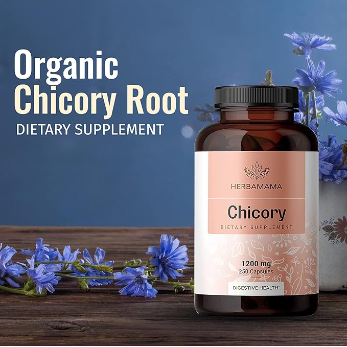 HERBAMAMA Chicory Root Supplement 250 Capsules