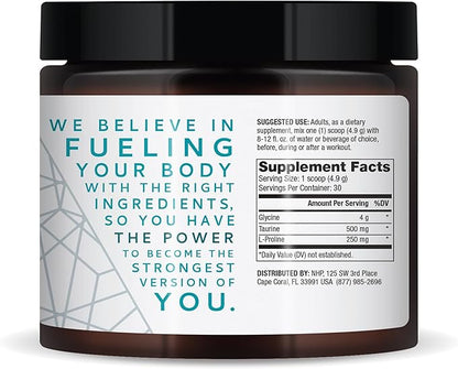 Dr. Mercola Pure Power Glycine + 5.2 oz (147 g), 30 Servings (1 Jar), 4 g 500 mg 250 mg