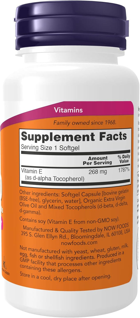 NOW Supplements, Vitamin E-400 IU Mixed 100 Softgels
