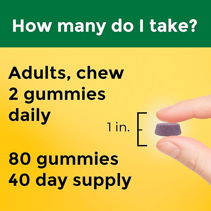 Nature Made Calcium Gummies 500 mg D3, Dietary 80 Gummies, 40 Day
