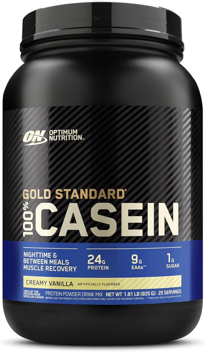 Optimum Nutrition Gold Standard 100% Micellar Casein Protein Powder, Slow Digesting, Helps Keep You Full, Overnight Muscle Recovery, Creamy Vanilla, 1.81 Pound (Packaging May Vary)