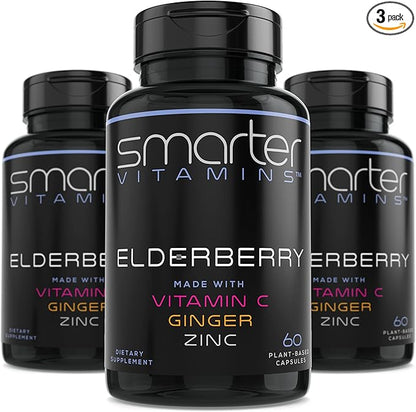 (3 Pack) Smarter Elderberry Capsules + 180 Vegan
