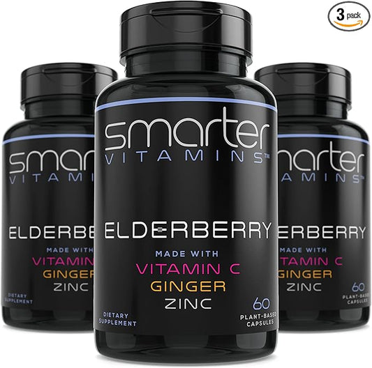 (3 Pack) Smarter Elderberry Capsules + 180 Vegan