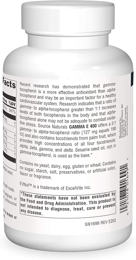 Source Naturals Gamma E Complex 400 mg 120 Softgels