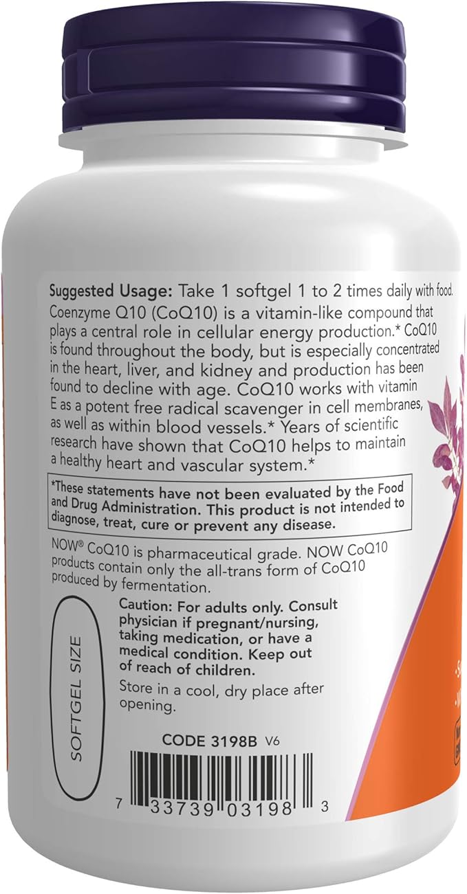 NOW Supplements, CoQ10 400 mg, Pharmaceutical 60 Softgels
