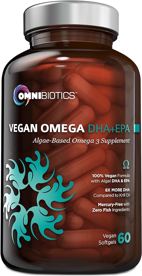 Vegan Omega DHA+EPA 8X More Omega-3, Omega-6, Omega-6, DHA,