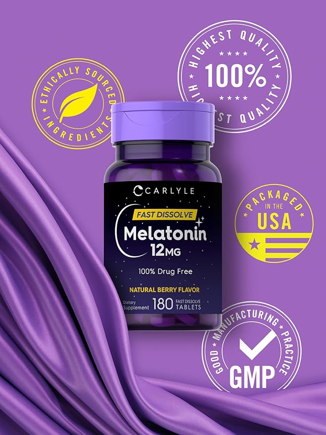 Carlyle Melatonin 12 mg Fast Dissolve 180 Tablets