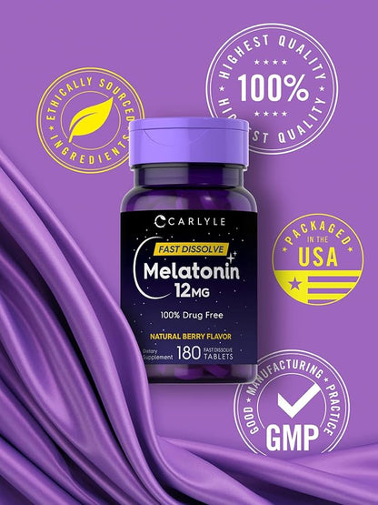 Carlyle Melatonin 12 mg Fast Dissolve 180 Tablets