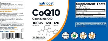 Nutricost CoQ10 100mg, 120 Vegetarian Capsules, 120 Servings Q10