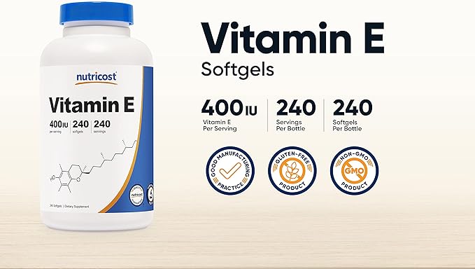 Nutricost Vitamin E 400 IU, 240 (2 Bottles)