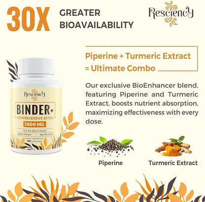 6-in-1 Detox Binder Supplement 1500 MG 540 Vegetarian