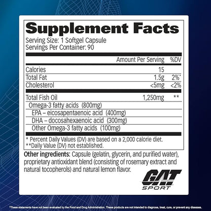 GAT Sport Essentials Omega-3 Purified Fish 90 Softgels