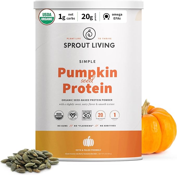 Sprout Living Simple Pumpkin Seed Protein 20 Grams (2 Pound)