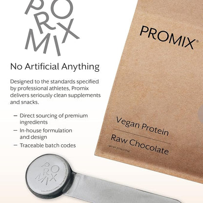 Promix Plant-Based Vegan Protein Powder, Raw Chocolate 5lb Bulk B-12 -