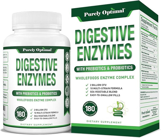 Purely Optimal Premium Digestive Enzymes Plus 180 Capsules
