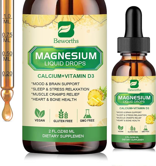 Magnesium Glycinate 500mg Complex, Magnesium Liquid D3, Zinc