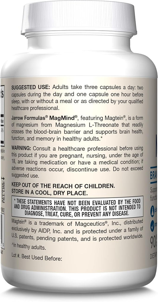 Jarrow Formulas MagMind Brain Health 90 Capsules, 30 Day 12