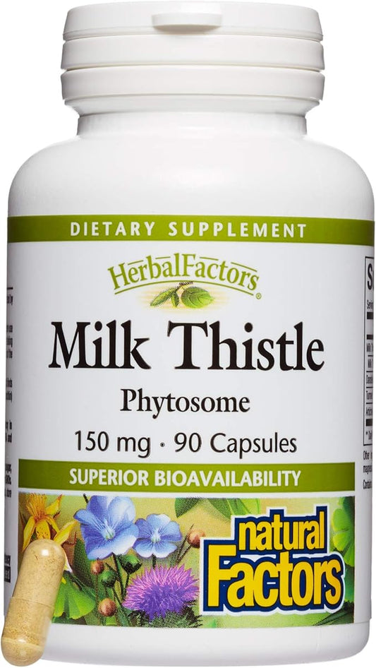 HerbalFactors by Natural Factors, Milk Thistle 90 capsules (90 servings)