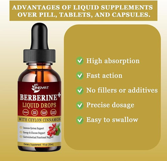 Berberine Liquid Drops 1500mg, Liposomal Berberine