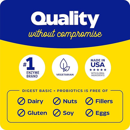 Enzymedica, Digest Basic + Probiotics, Gentle 400 Million 90 Count