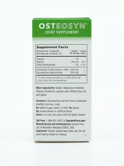 OSTEOSYN® by Synutra Pure CHONDROITIN 1200+ 30-Day Servings 120 Capsules, 4-Capsule Serving $1.67