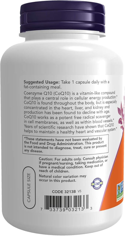 NOW Supplements, CoQ10 100 mg 180 Veg