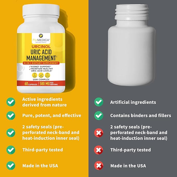 Urcinol Uric Acid Supplement for Joint Support 60ct (Pack 1) -