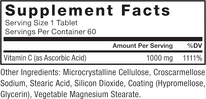 FORCE FACTOR Vitamin C 1000mg Immune 60 Vitamin