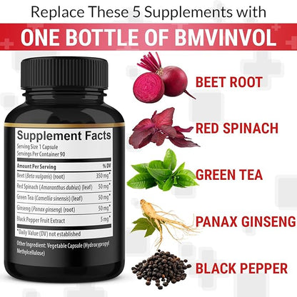 BMVINVOL Beet Root Capsules 90 Count 3 Month