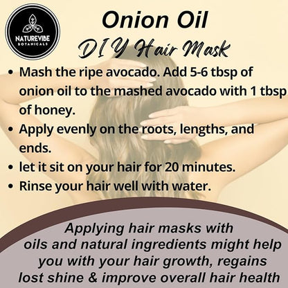Naturevibe Botanicals Onion Oil 32 Ounces 100% Pure