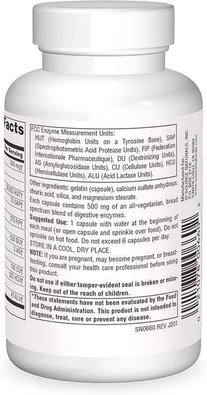 Source Naturals Essential Enzymes 500mg Bio-Aligned 120 Capsules